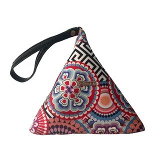 Chula Boho Multicolor Geometric Wristlet Clutch Bag Made in Mexico NWT